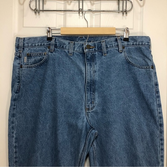 Carhartt Cotton B18-STW Men’s Traditional Fit Denim Blue Jeans 44 X 32 - Picture 5 of 14
